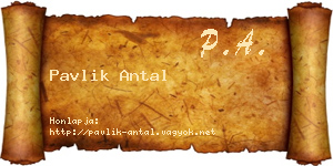 Pavlik Antal névjegykártya